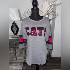 Gray and Red CAT Graphic Sweatshirt